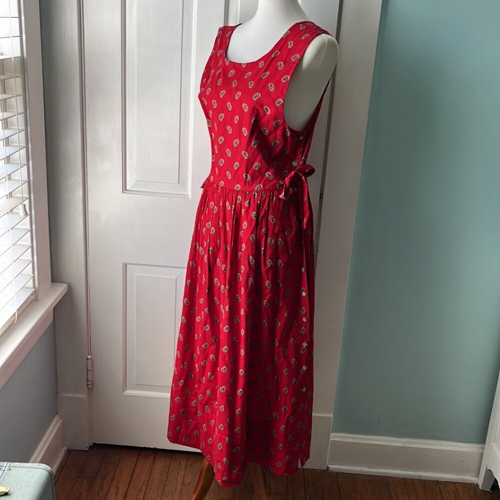 VTG 90s RARE Vera Bradley Red Paisley Maxi Dress